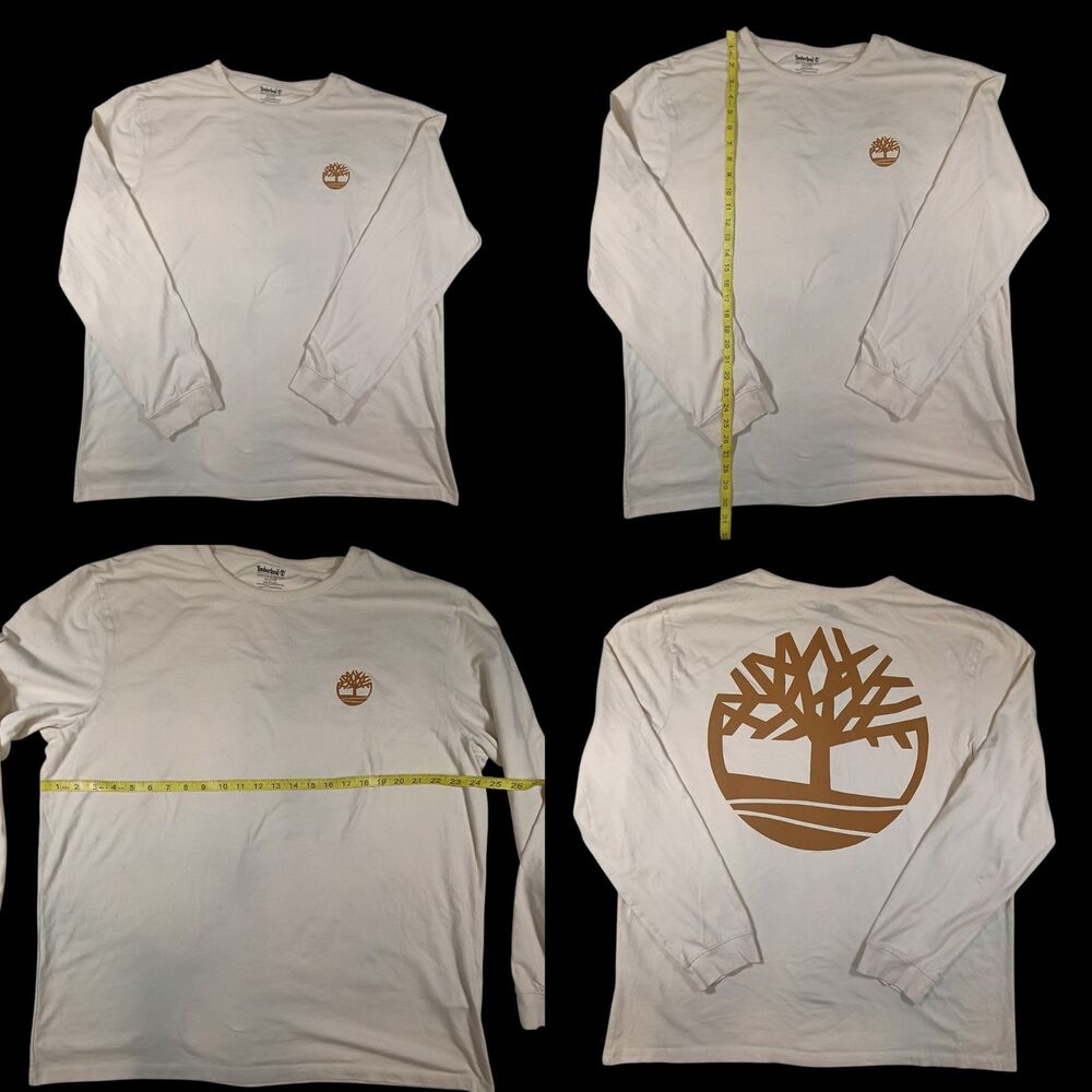 Timberland Logo Long Sleeve T Shirt Mens XXLarge 100% Cotton Gold Graphic